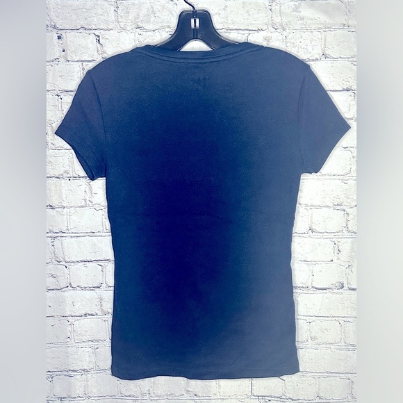 TOMMY HILFIGER Womens Navy Short Sleeve V Neck T-Shirt Size: S - Picture 7 of 12